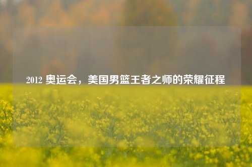2012 奥运会，美国男篮王者之师的荣耀征程