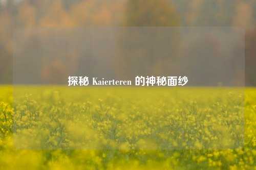 探秘 Kaierteren 的神秘面纱