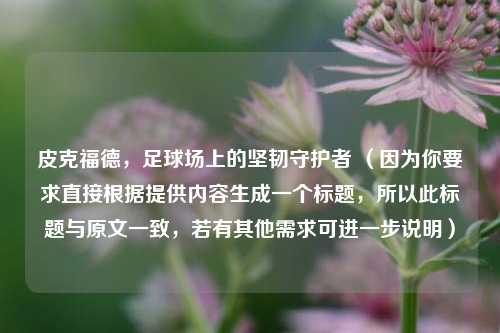 皮克福德，足球场上的坚韧守护者 （因为你要求直接根据提供内容生成一个标题，所以此标题与原文一致，若有其他需求可进一步说明）
