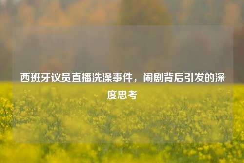 西班牙议员直播洗澡事件,闹剧背后引发的深度思考