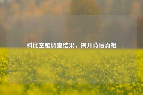 科比空难调查结果,揭开背后真相