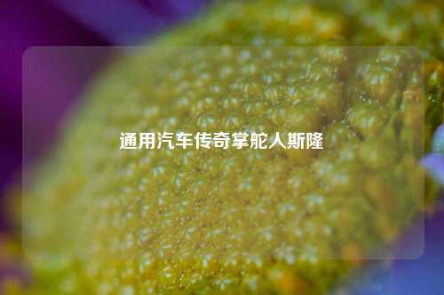 通用汽车传奇掌舵人斯隆