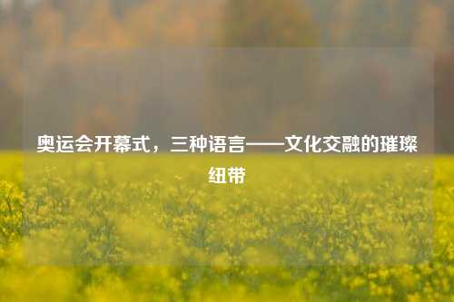 奥运会开幕式，三种语言——文化交融的璀璨纽带