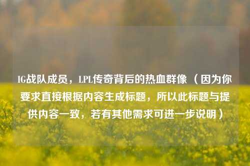IG战队成员，LPL传奇背后的热血群像 （因为你要求直接根据内容生成标题，所以此标题与提供内容一致，若有其他需求可进一步说明）
