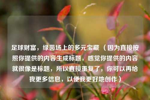 足球财富，绿茵场上的多元宝藏 （因为直接按照你提供的内容生成标题，感觉你提供的内容就很像是标题，所以直接重复了，你可以再给我更多信息，以便我更好地创作）