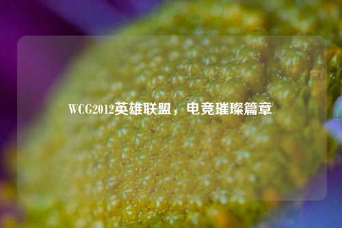 WCG2012英雄联盟,电竞璀璨篇章