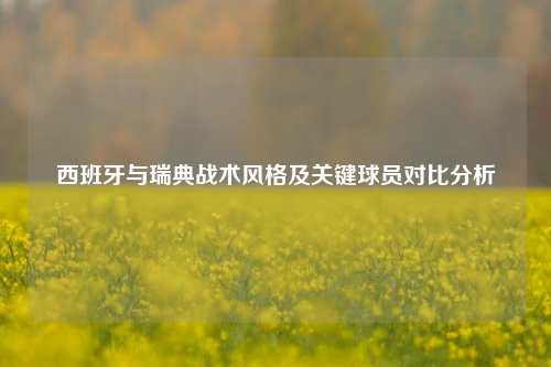 西班牙与瑞典战术风格及关键球员对比分析