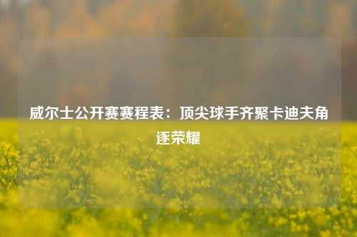 威尔士公开赛赛程表：顶尖球手齐聚卡迪夫角逐荣耀