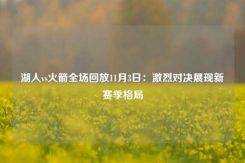 湖人vs火箭全场回放11月3日：激烈对决展现新赛季格局